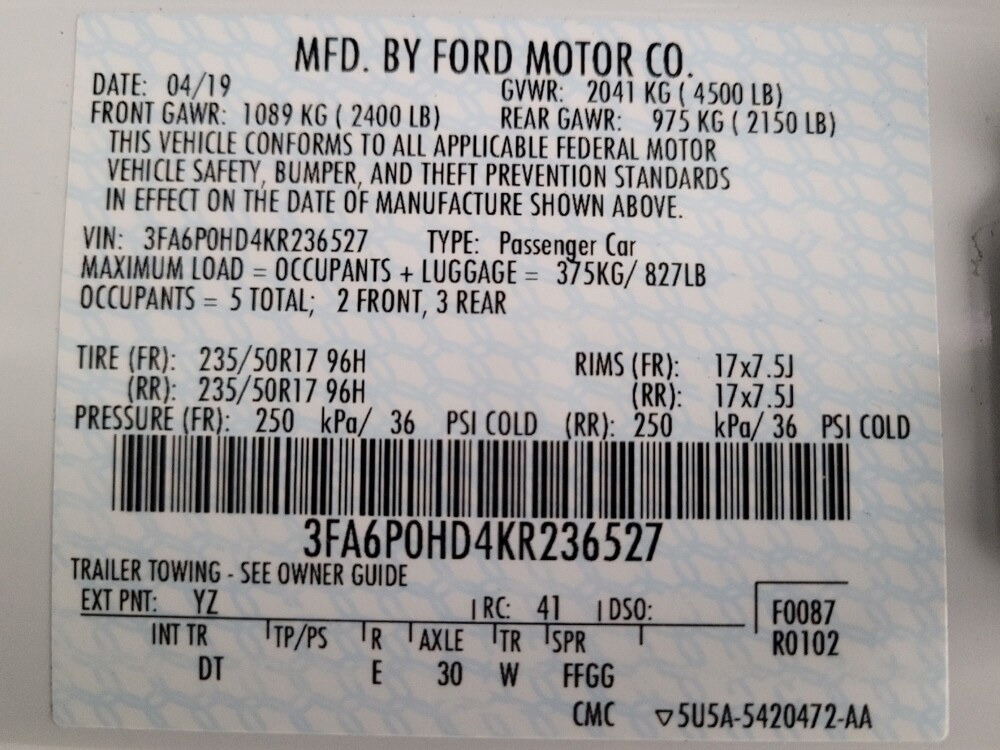 2019 Ford Fusion in Riverside, CA 92504 - 18126512 33