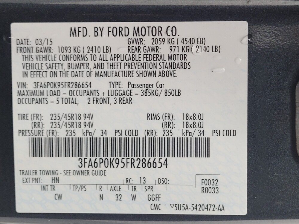 2015 Ford Fusion in Memphis, TN 38115 - 18126873 33