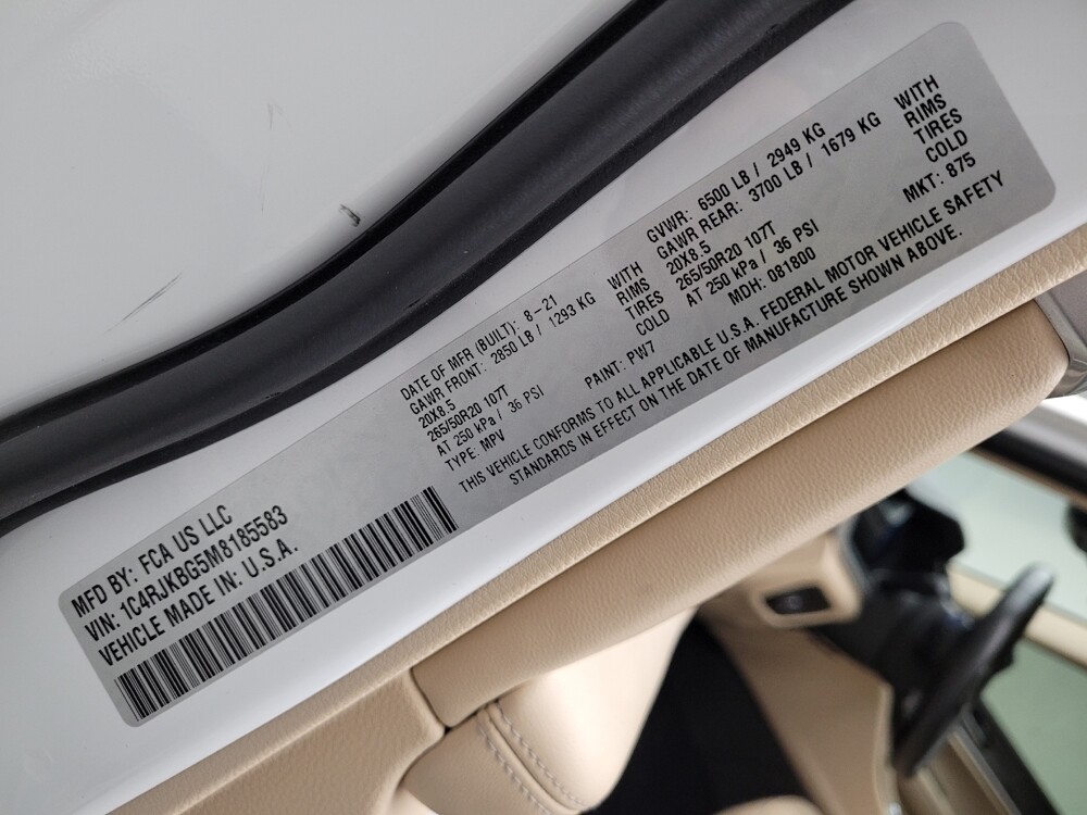 2021 Jeep Grand Cherokee L in Eastpointe, MI 48021 - 18127391 33