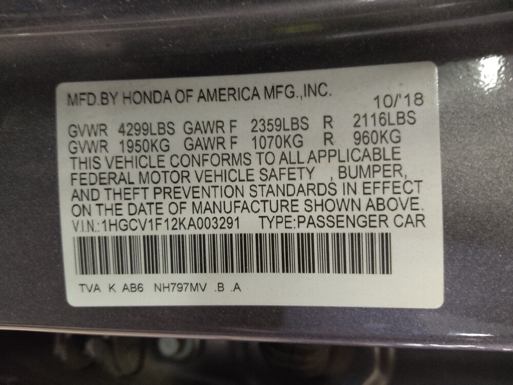 2019 Honda Accord in Tallahassee, FL 32304 - 18127532 33