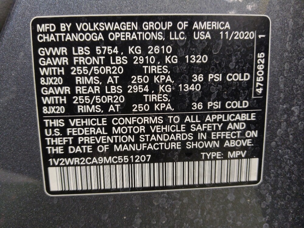 2021 Volkswagen Atlas in Tampa, FL 33612 - 18127533 33