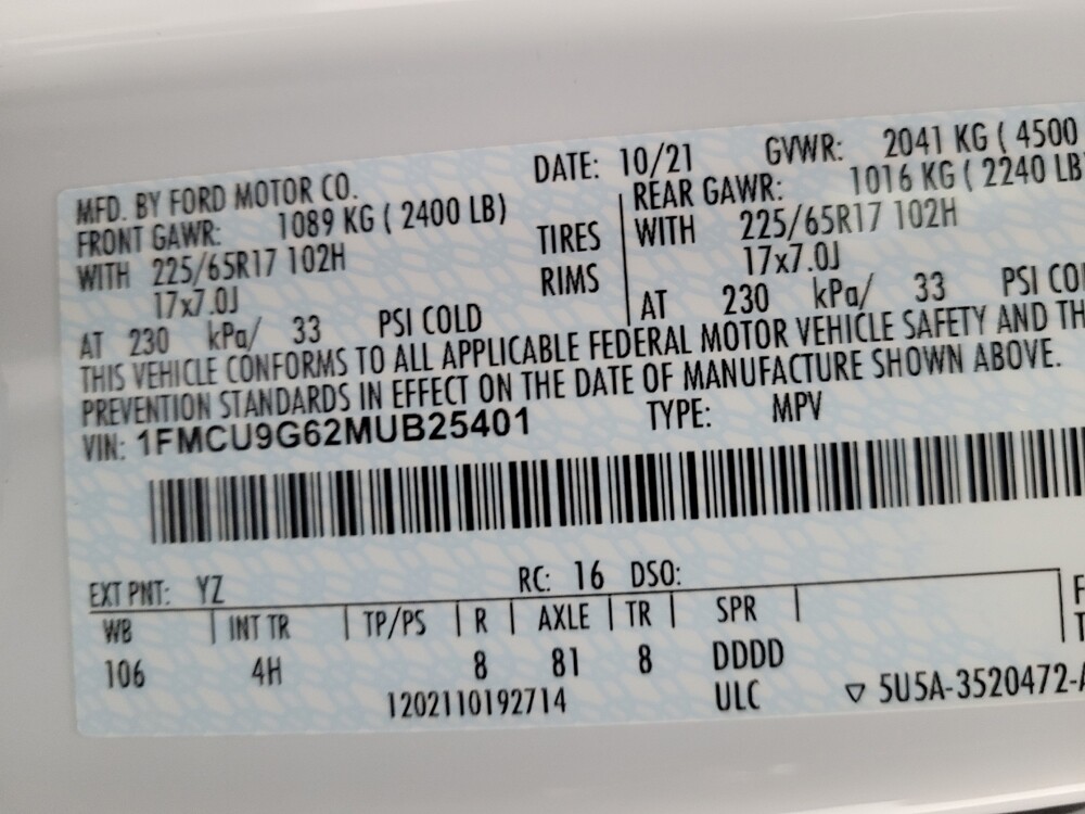 2021 Ford Escape in Reno, NV 89502 - 18127550 33