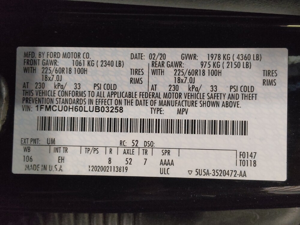 2020 Ford Escape in West Palm Beach, FL 33409 - 18127560 33