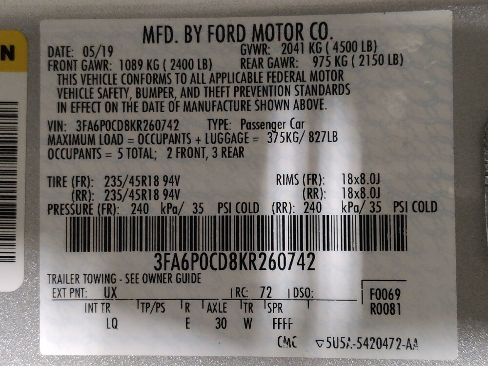 2019 Ford Fusion in Orlando, FL 32808 - 18127598 33