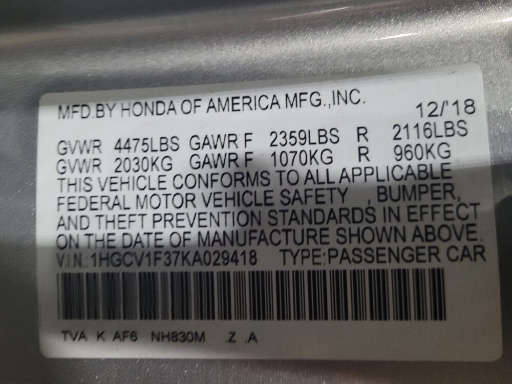 2019 Honda Accord in New Castle, DE 19720 - 18127704 33