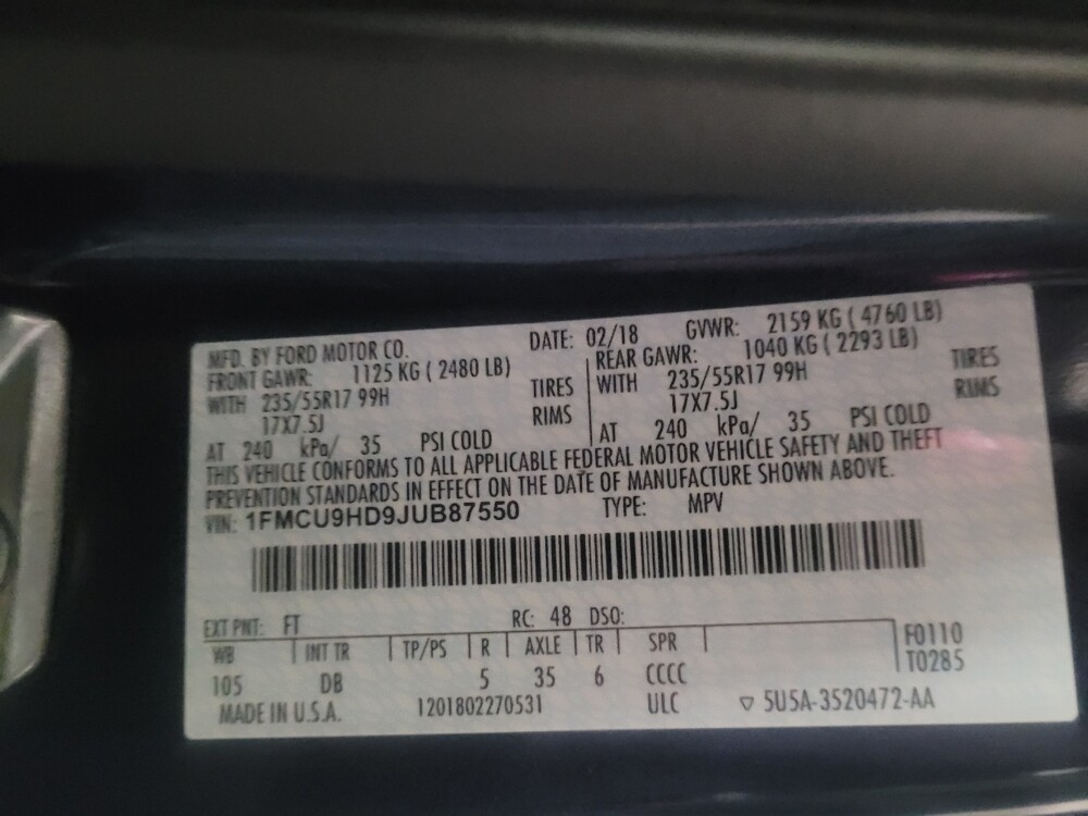 2018 Ford Escape in Union City, GA 30291 - 18127901 33