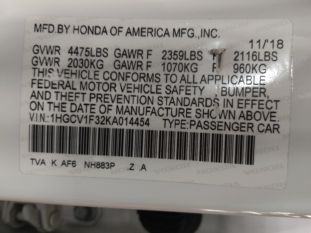 2019 Honda Accord in Temple, TX 76502 - 18127927 33