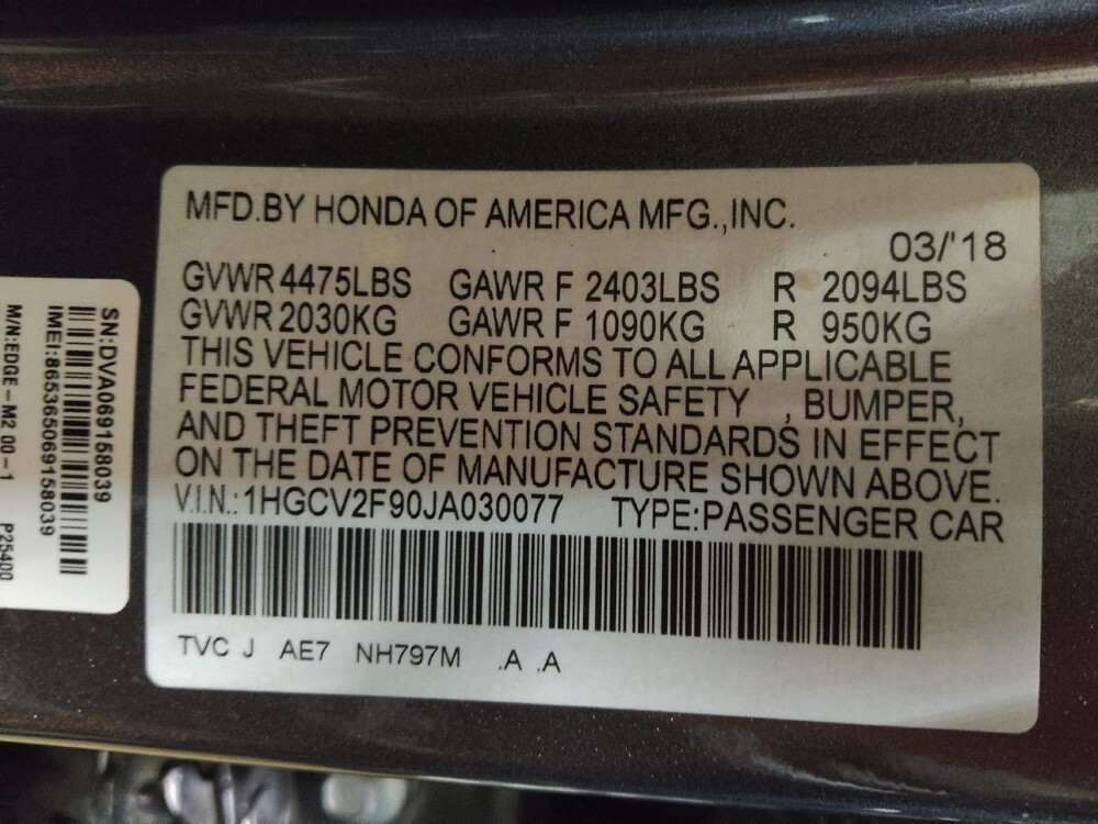 2018 Honda Accord in Live Oak, TX 78233 - 18127961 33