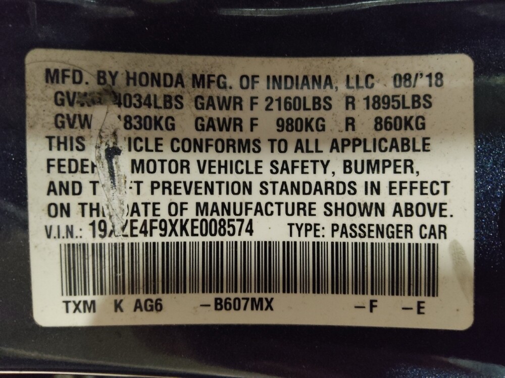 2019 Honda Insight in Savannah, GA 31419 - 18128035 33