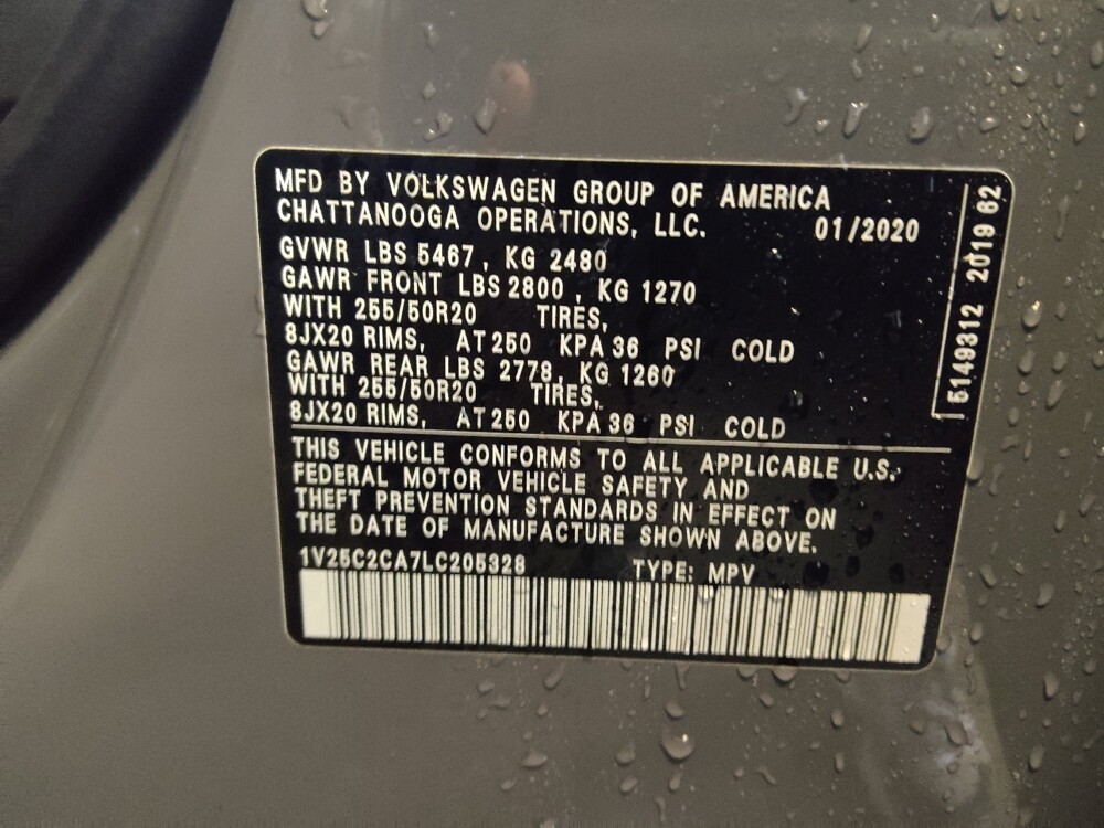2020 Volkswagen Atlas in Salem, VA 24153 - 18128072 33