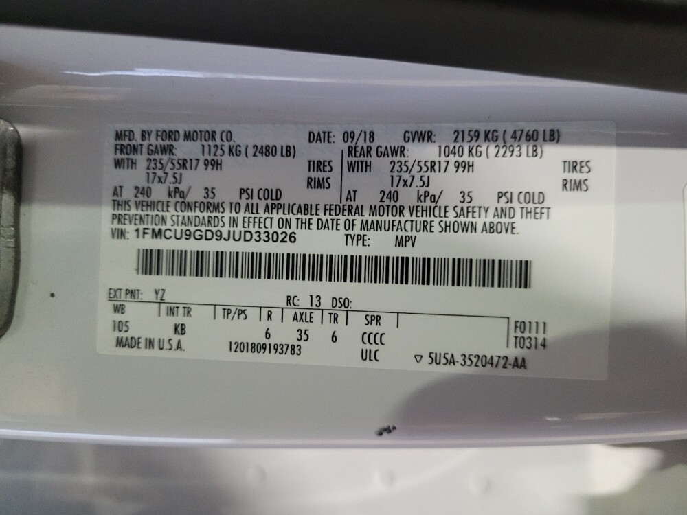 2018 Ford Escape in Williamstown, NJ 8094 - 18128228 33