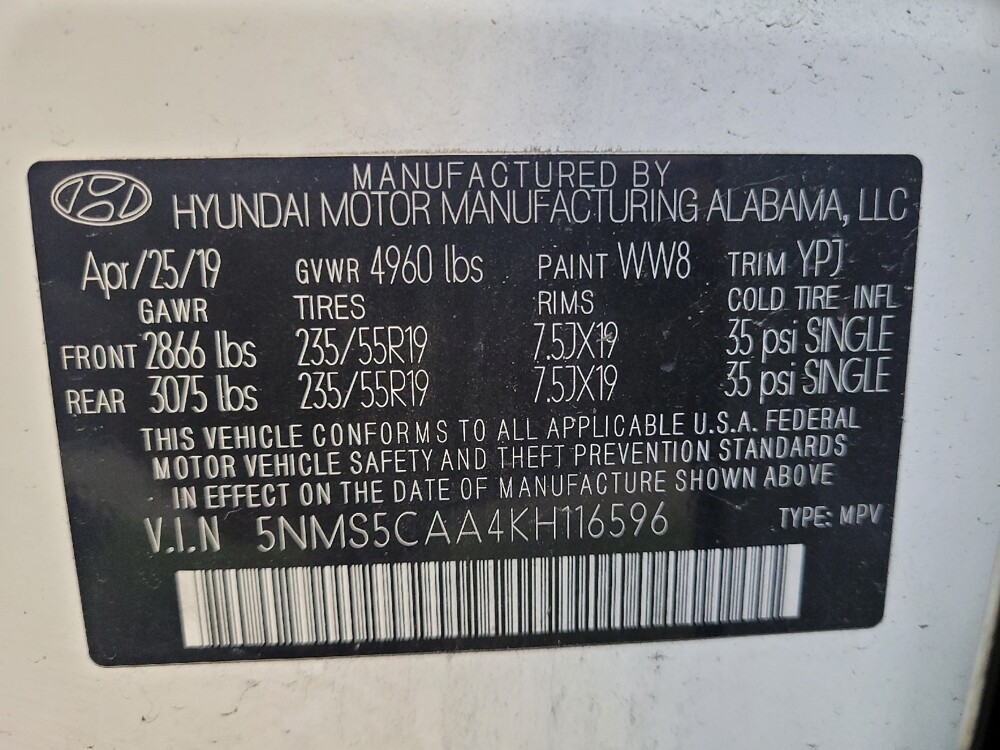 2019 Hyundai Santa Fe in Lakeland, FL 33815 - 18128504 33