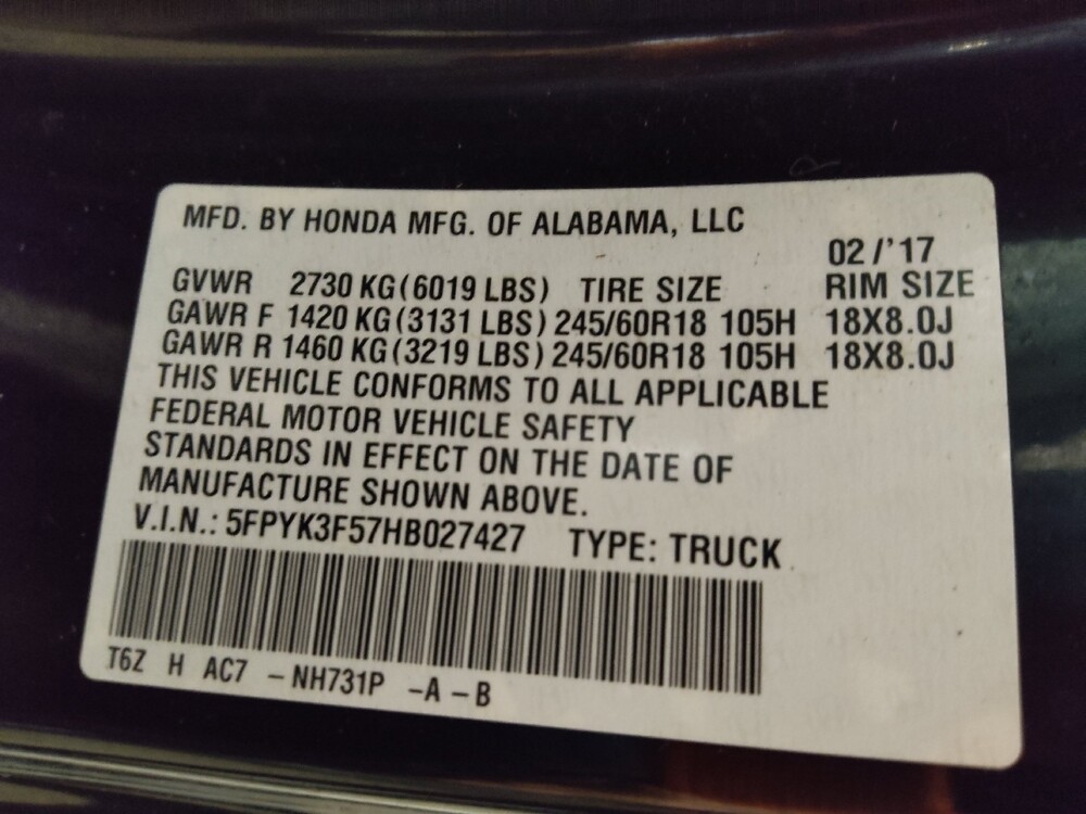 2017 Honda Ridgeline in Greensboro, NC 27407 - 18128600 33