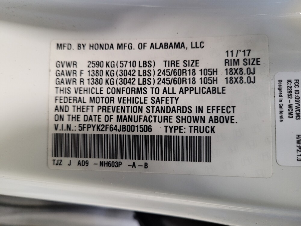 2018 Honda Ridgeline in Downey, CA 90241 - 18128961 33