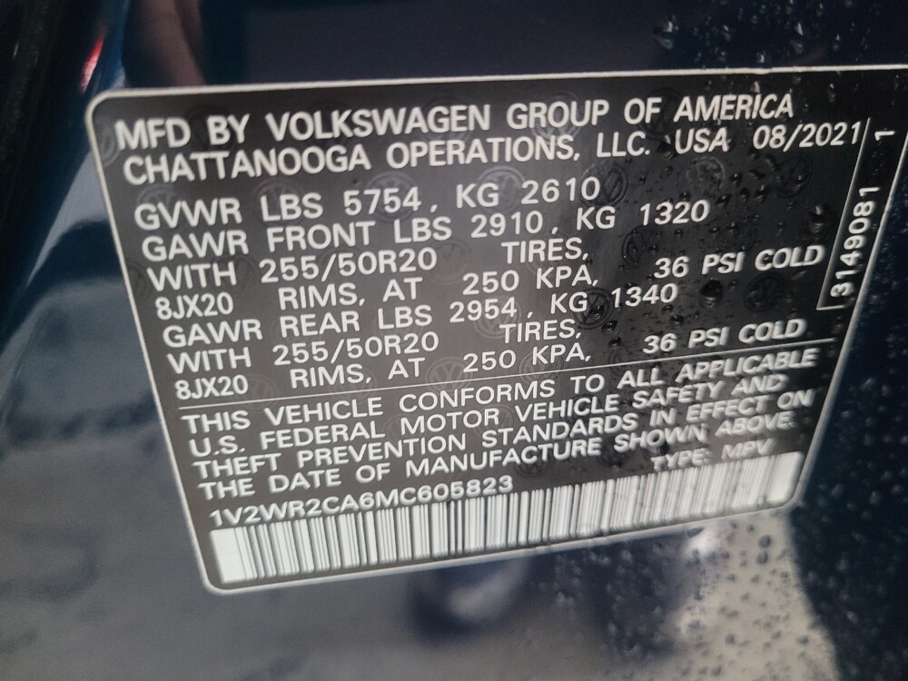 2021 Volkswagen Atlas in Augusta, GA 30907 - 18128987 33