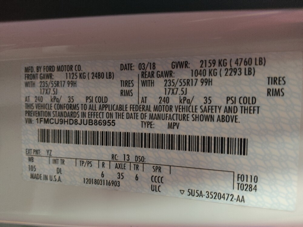 2018 Ford Escape in Augusta, GA 30907 - 18128993 33