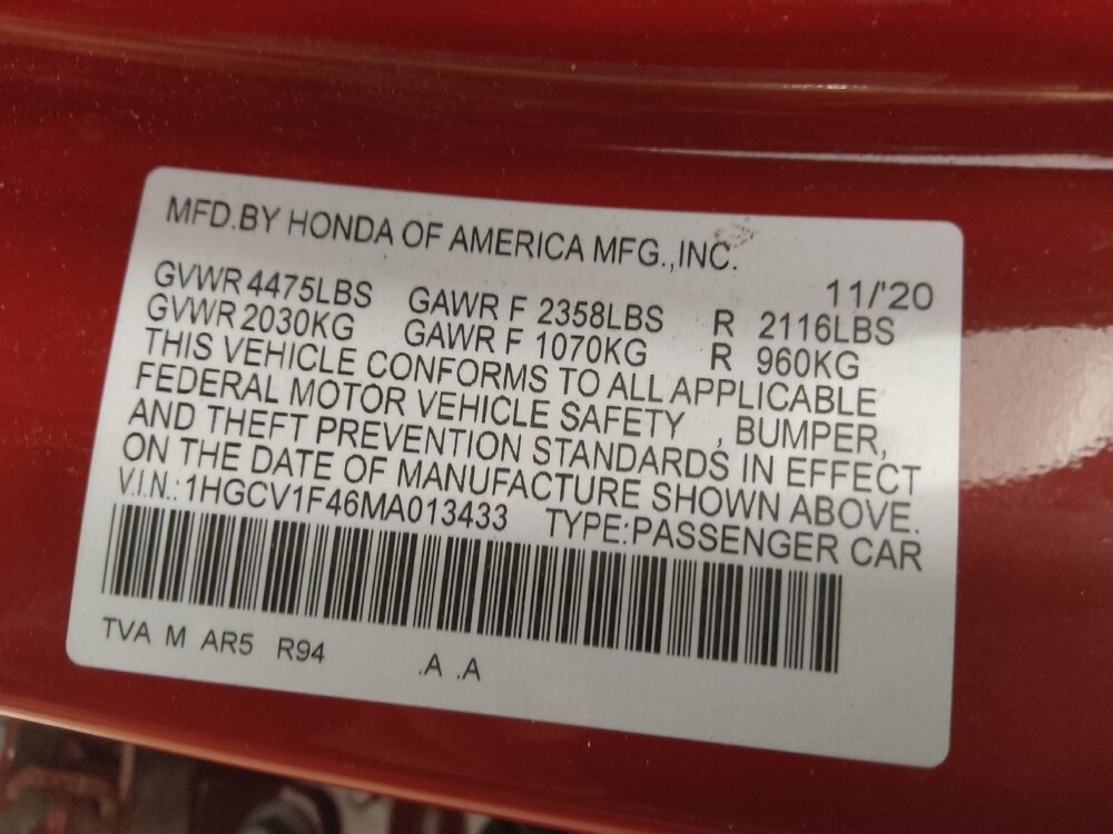 2021 Honda Accord in Fort Worth, TX 76116 - 18129046 33