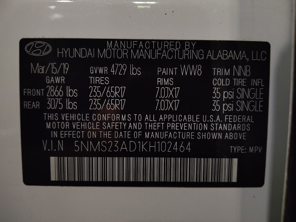 2019 Hyundai Santa Fe in Ocala, FL 34471 - 18129138 33