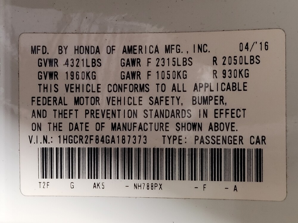 2016 Honda Accord in Gainesville, FL 32609 - 18129148 33