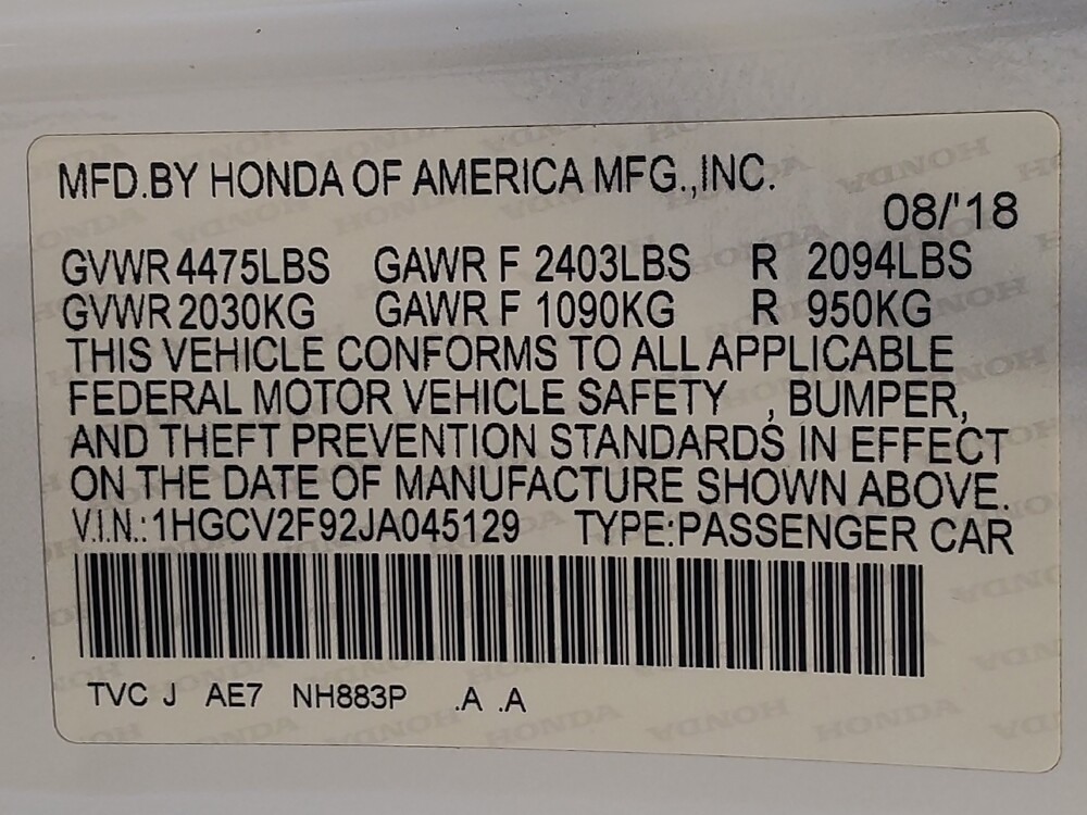 2018 Honda Accord in Metairie, LA 70006 - 18129311 33