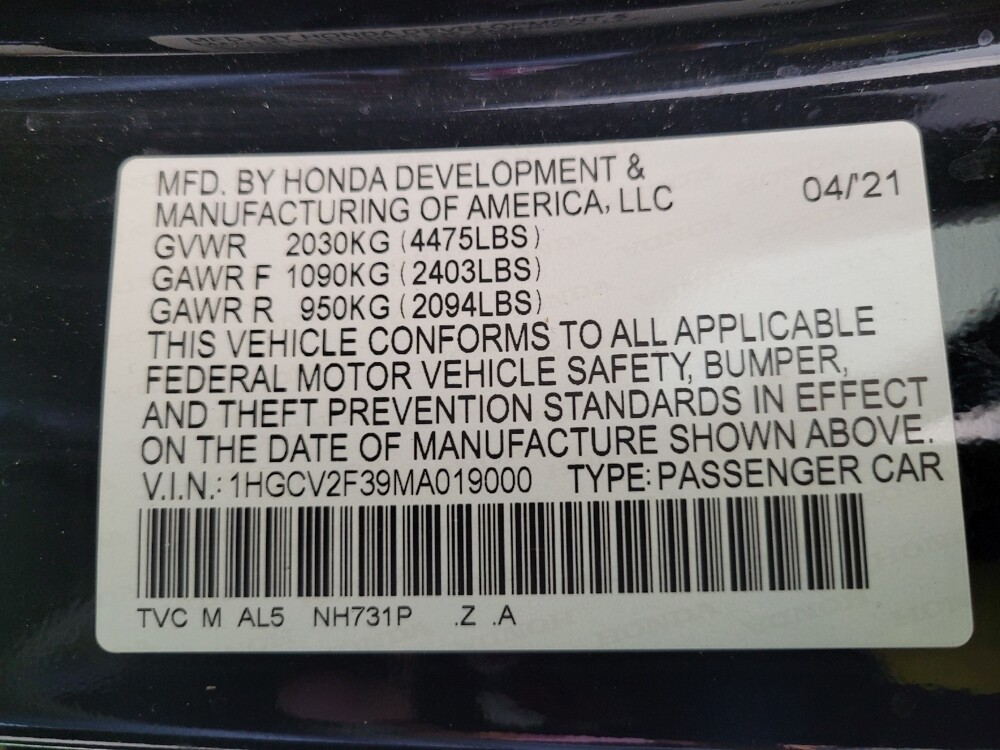 2021 Honda Accord in Fairfield, OH 45014 - 18129327 33