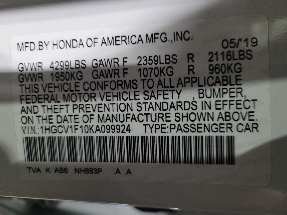 2019 Honda Accord in Williamstown, NJ 8094 - 18129385 33