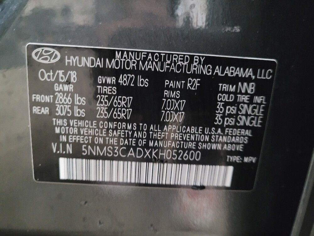 2019 Hyundai Santa Fe in Williamstown, NJ 8094 - 18129388 33