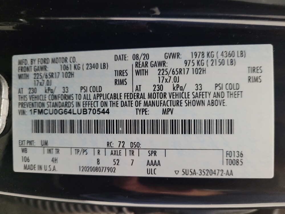 2020 Ford Escape in Montclair, CA 91763 - 18129518 33