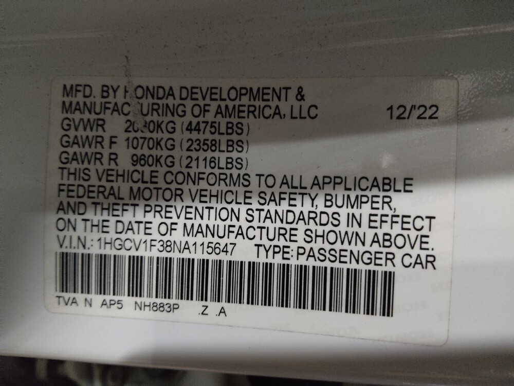 2022 Honda Accord in Fort Worth, TX 76116 - 18129579 33