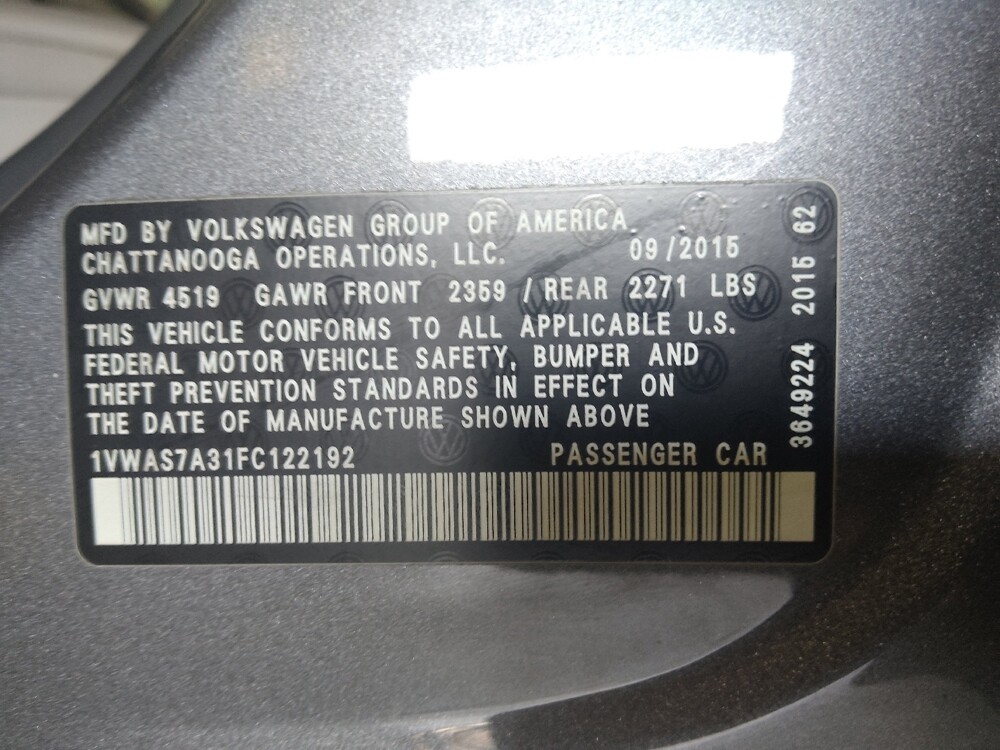 2015 Volkswagen Passat in Savannah, GA 31419 - 18129615 33