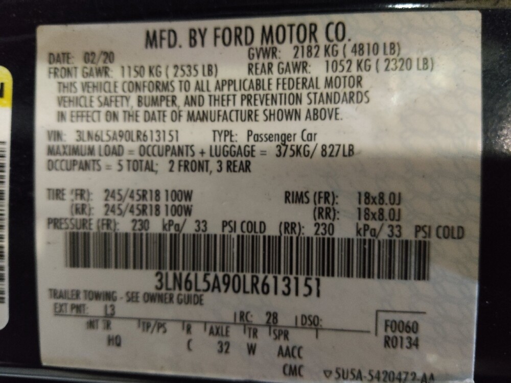 2020 Lincoln MKZ in Salem, VA 24153 - 18129643 33