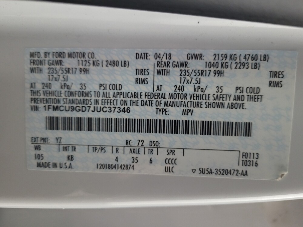 2018 Ford Escape in Glen Burnie, MD 21061 - 18129664 33