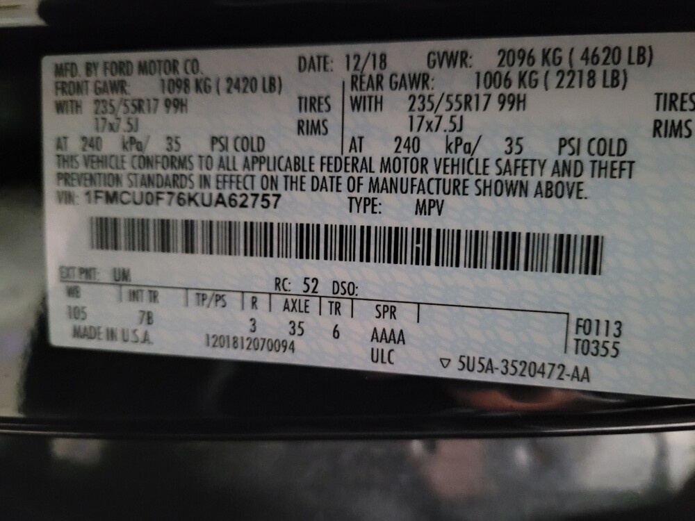 2019 Ford Escape in Owings Mills, MD 21117 - 18129721 33