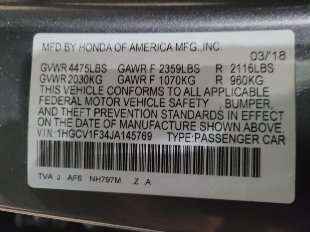 2018 Honda Accord in Laurel, MD 20724 - 18129726 33