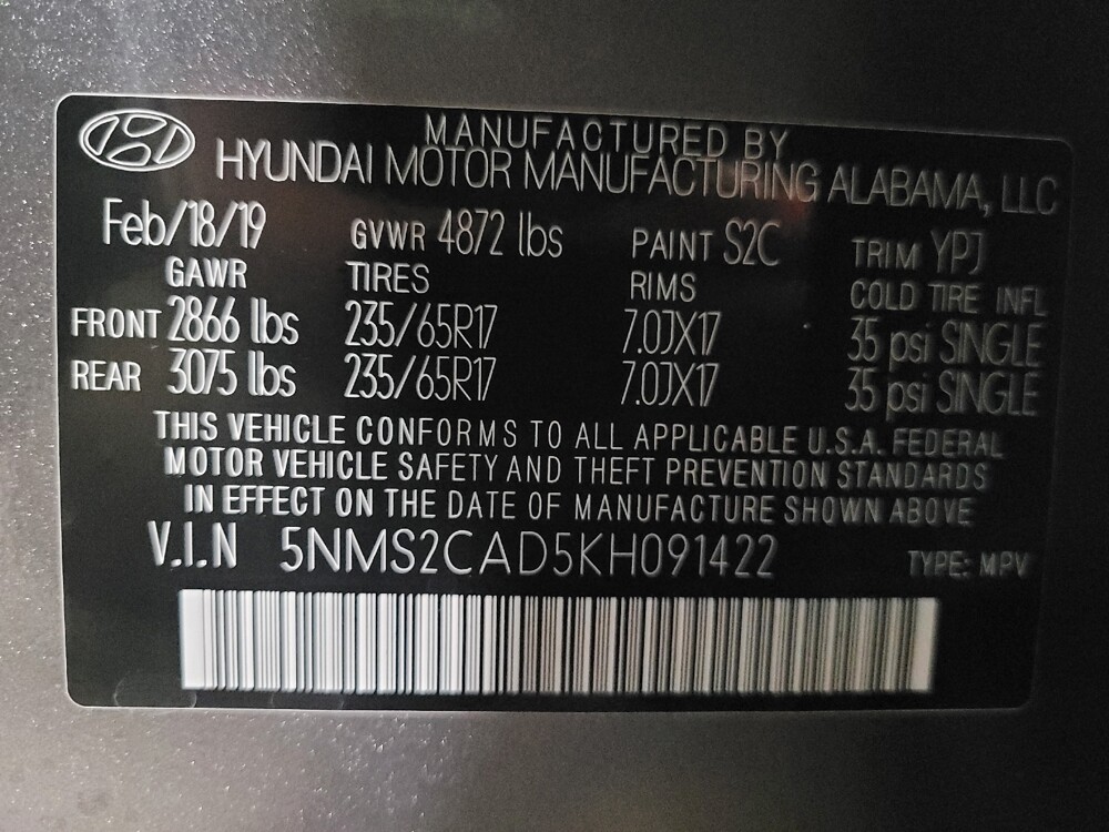 2019 Hyundai Santa Fe in Gainesville, FL 32609 - 18129802 33