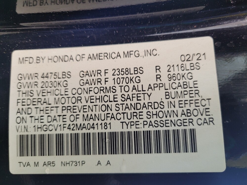 2021 Honda Accord in Columbus, OH 43228 - 18129832 33