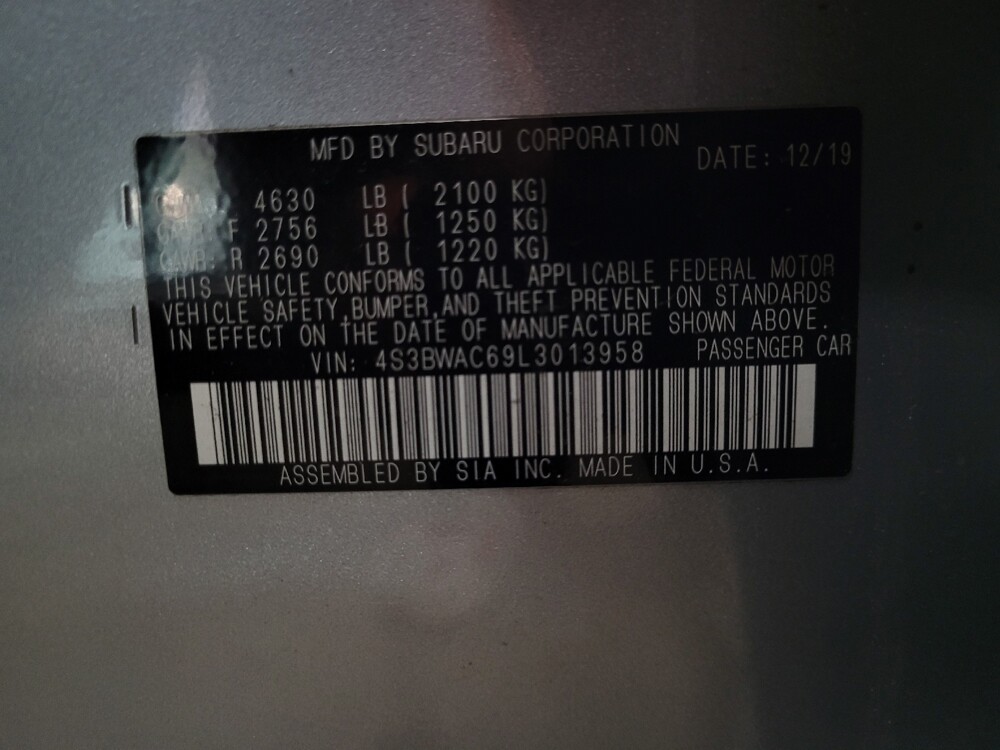 2020 Subaru Legacy in Williamstown, NJ 8094 - 18130040 33