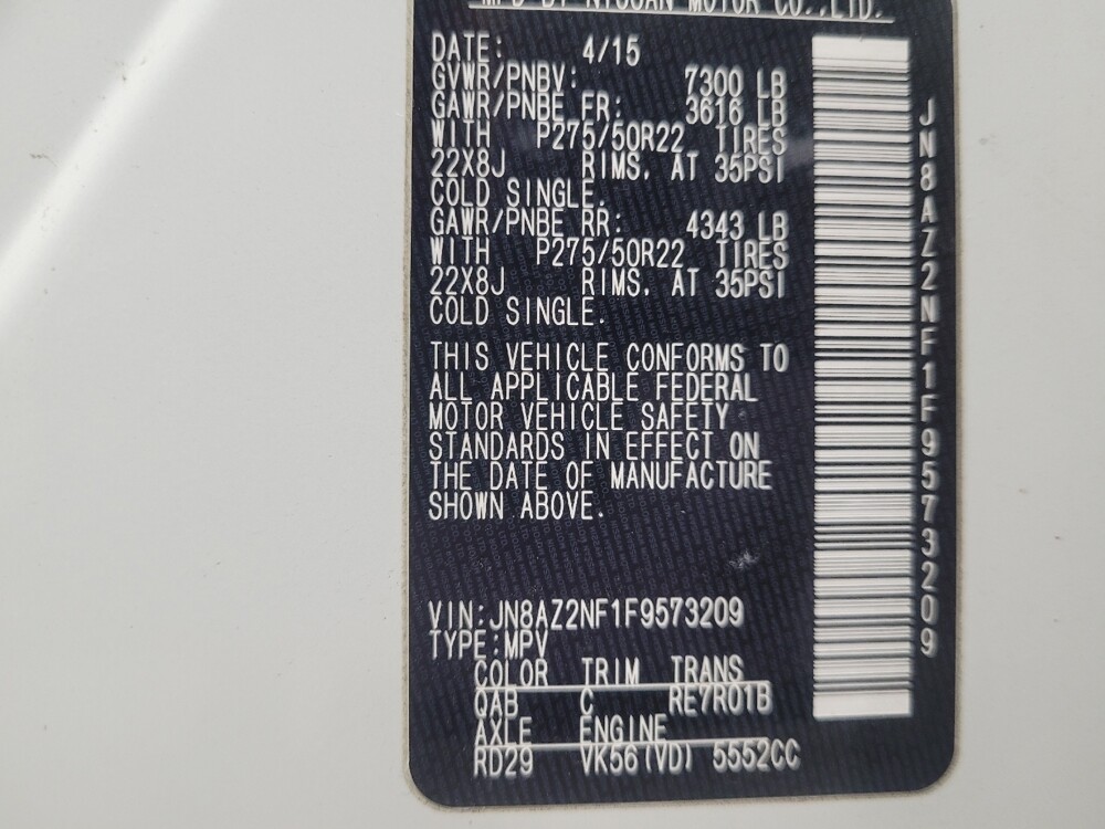 2015 INFINITI QX80 in Union City, GA 30291 - 18130207 33