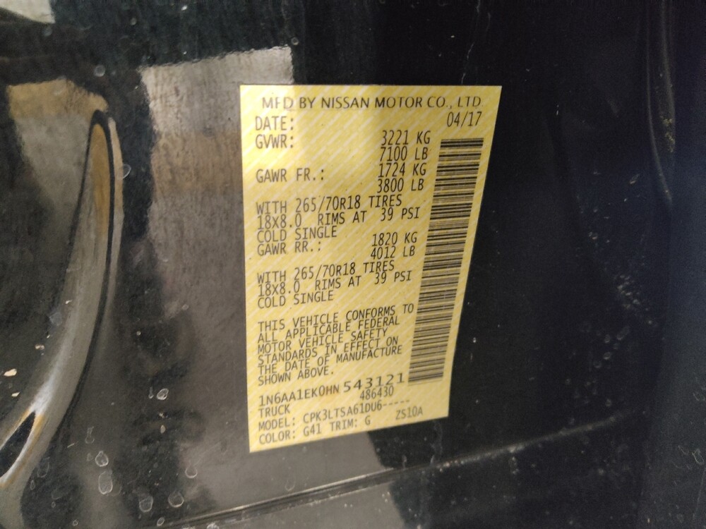 2017 Nissan Titan in Union City, GA 30291 - 18130214 33