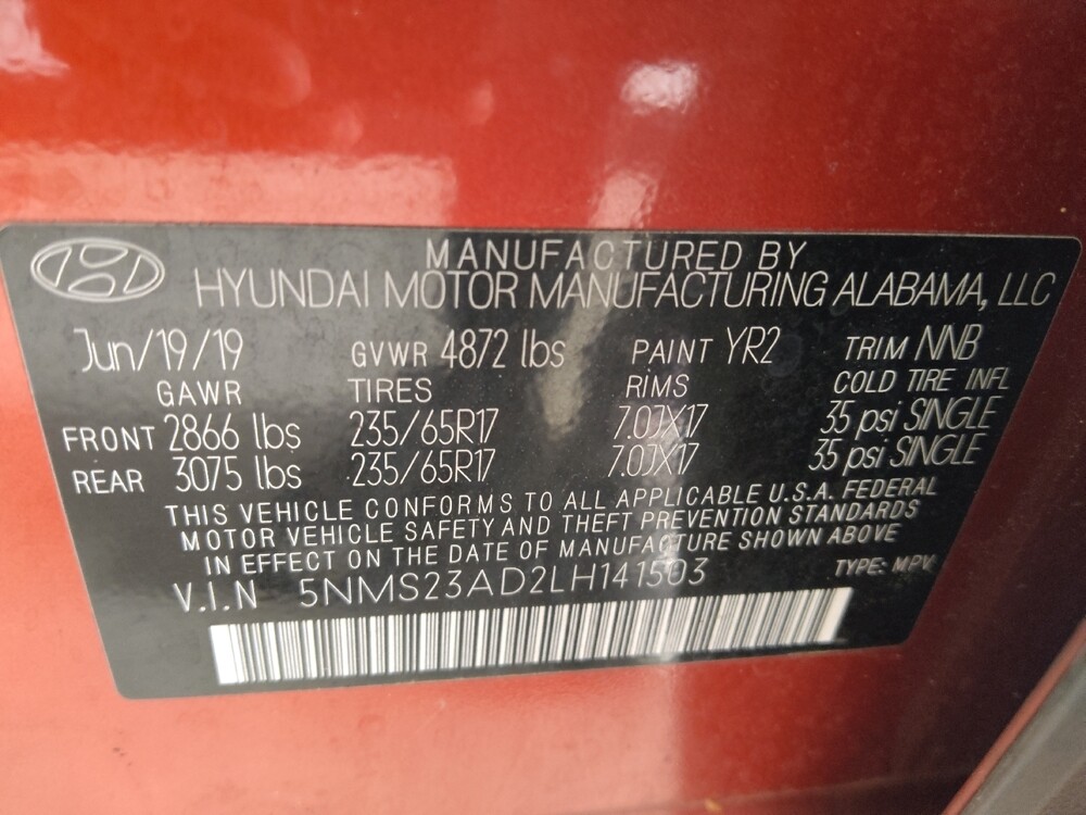 2020 Hyundai Santa Fe in Pelham, AL 35124 - 18130232 33