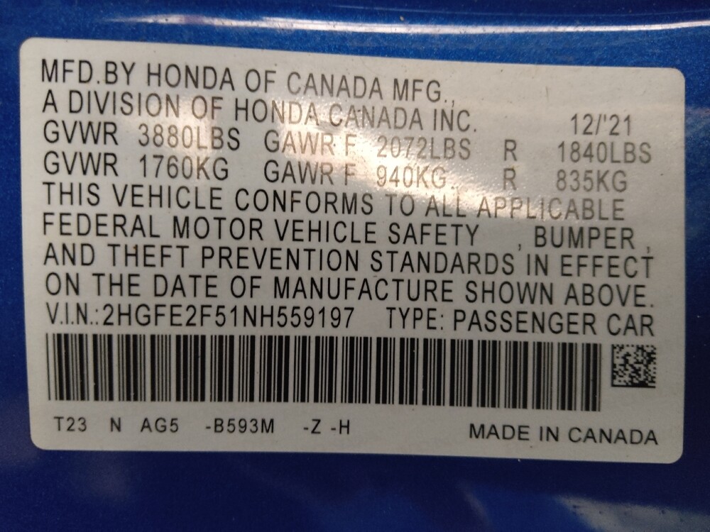 2022 Honda Civic in Stone Mountain, GA 30083 - 18130247 33