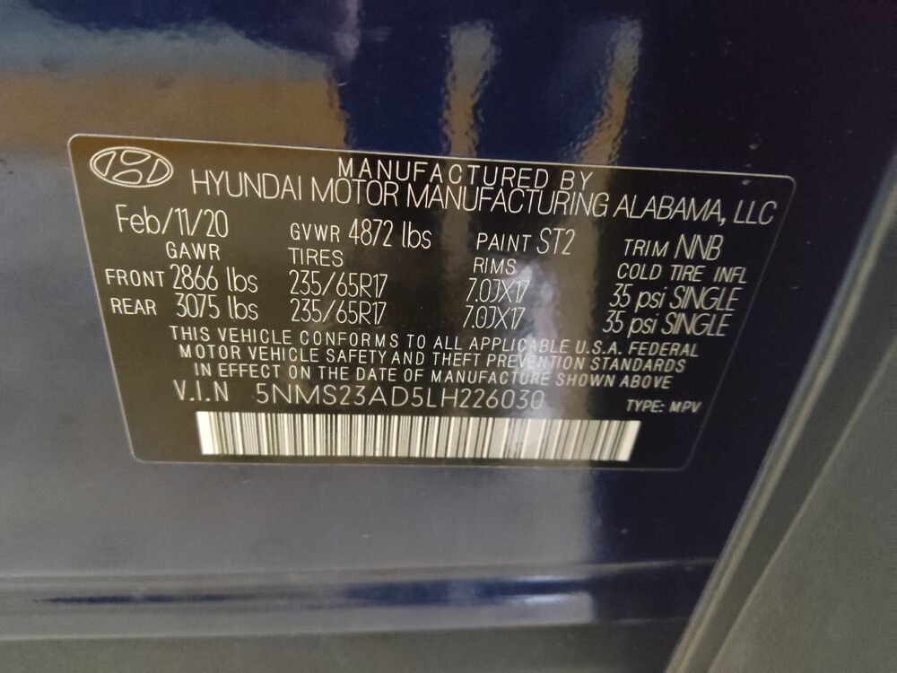 2020 Hyundai Santa Fe in Union City, GA 30291 - 18130248 33