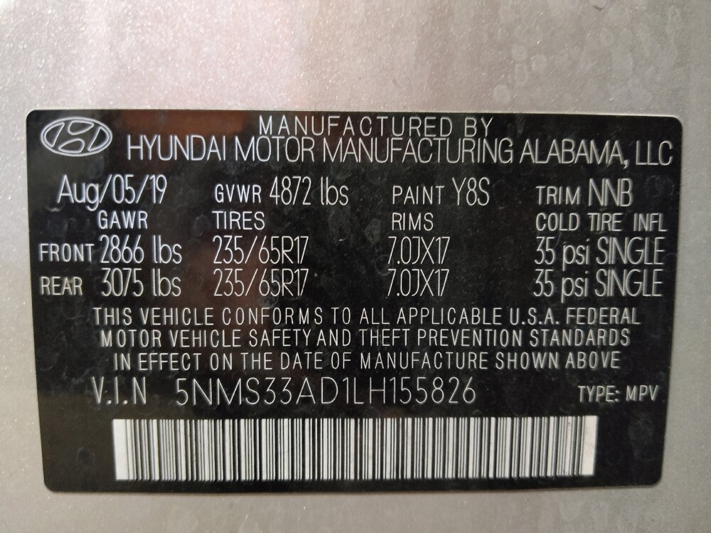 2020 Hyundai Santa Fe in Gainesville, FL 32609 - 18130303 33