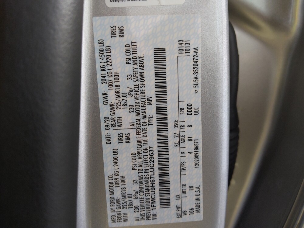 2020 Ford Escape in Midlothian, IL 60445 - 18130415 33