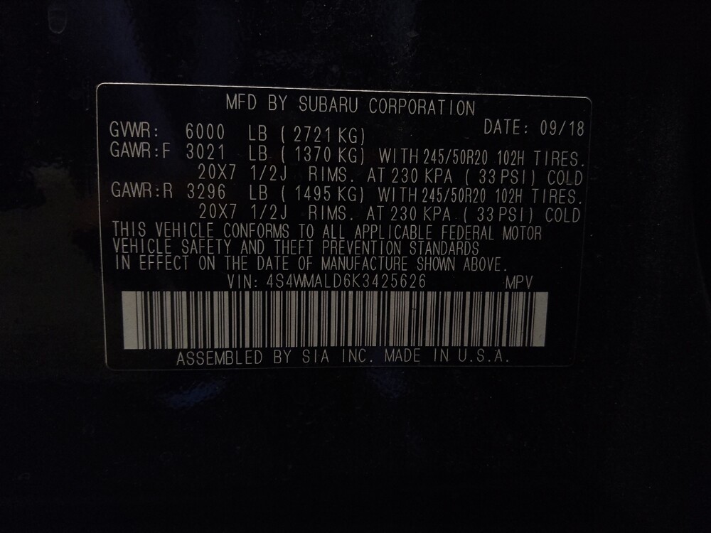 2019 Subaru Ascent in Glendale, AZ 85301 - 18130561 33