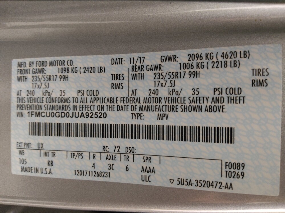 2018 Ford Escape in Kissimmee, FL 34744 - 18130616 33