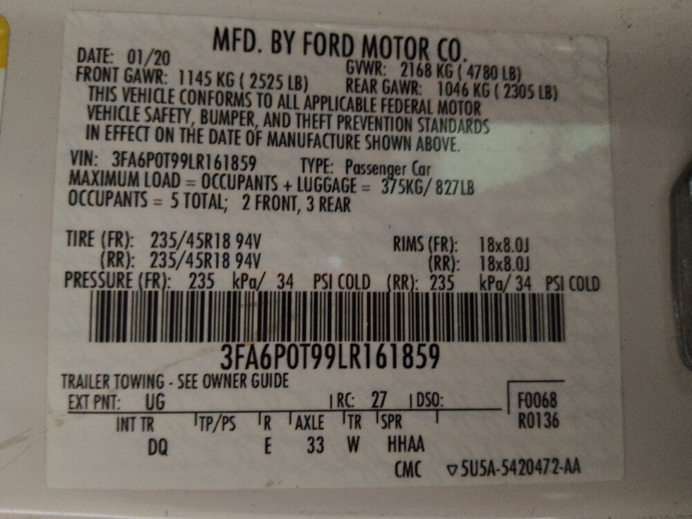 2020 Ford Fusion in Conway, SC 29526 - 18130644 33