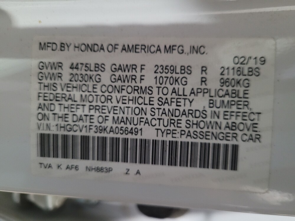 2019 Honda Accord in Henrico, VA 23223 - 18130748 33