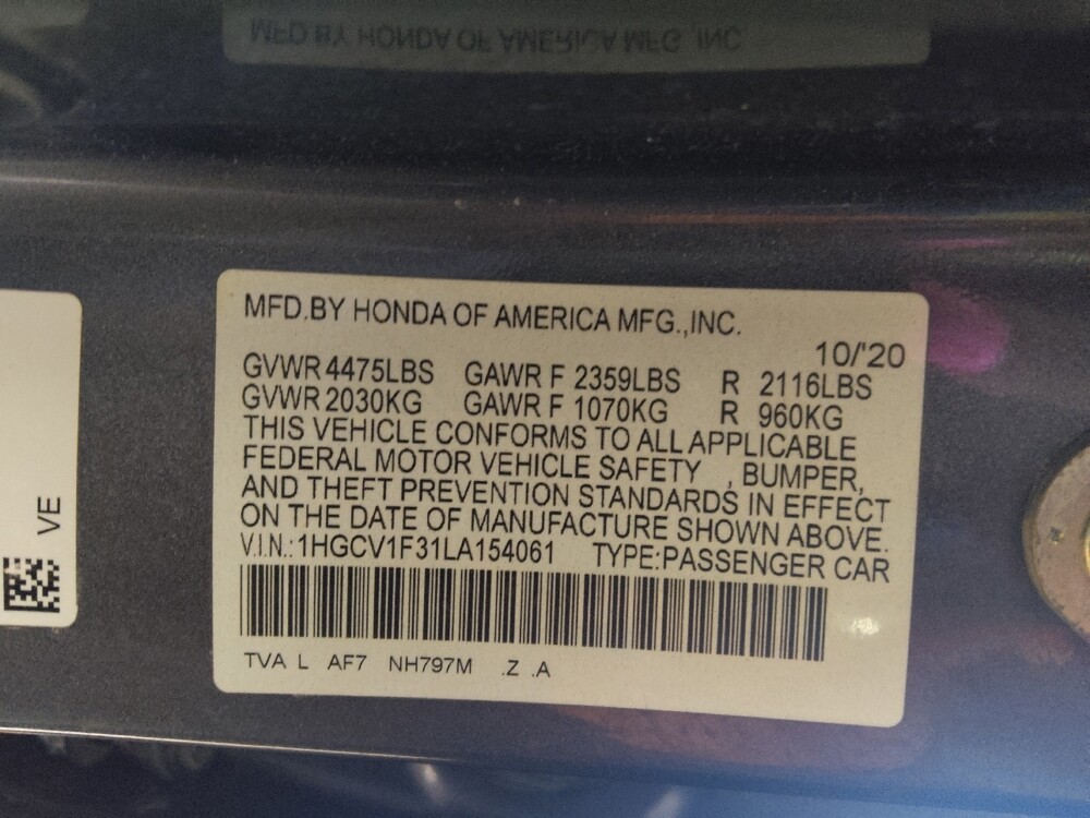 2020 Honda Accord in Columbus, GA 31909 - 18130903 33