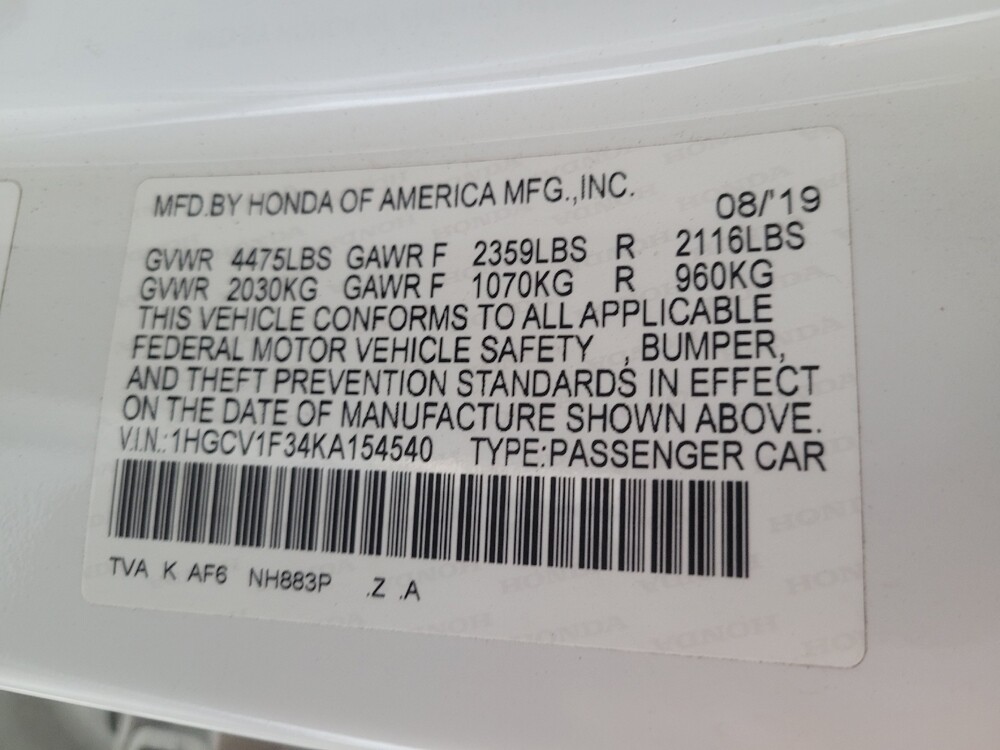 2019 Honda Accord in Stone Mountain, GA 30083 - 18130912 33